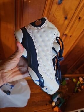 White and Navy Basketball Sneaker